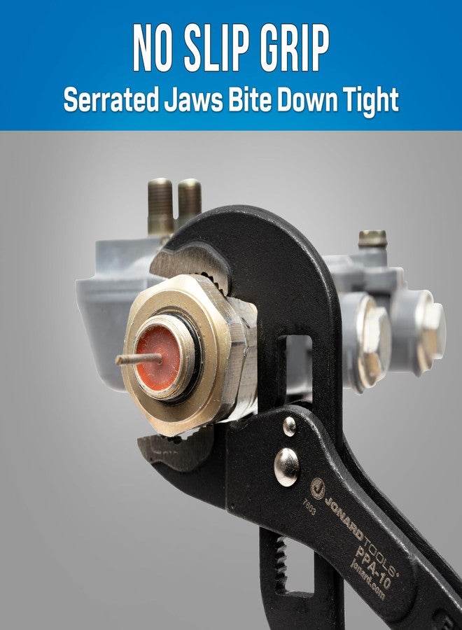 Jonard Tools PPA-10 Pump Pliers with One-handed Automatic Adjustment 2.0” Max Jaw Opening, 10" Length - Image 4