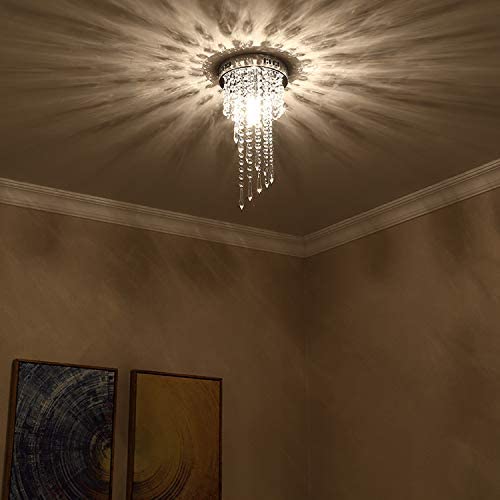 CRYSTA WORLD K9 Crystal Chandelier Modern Light Fixture(Warm White) (Design 11)(AC/DC) - Image 1