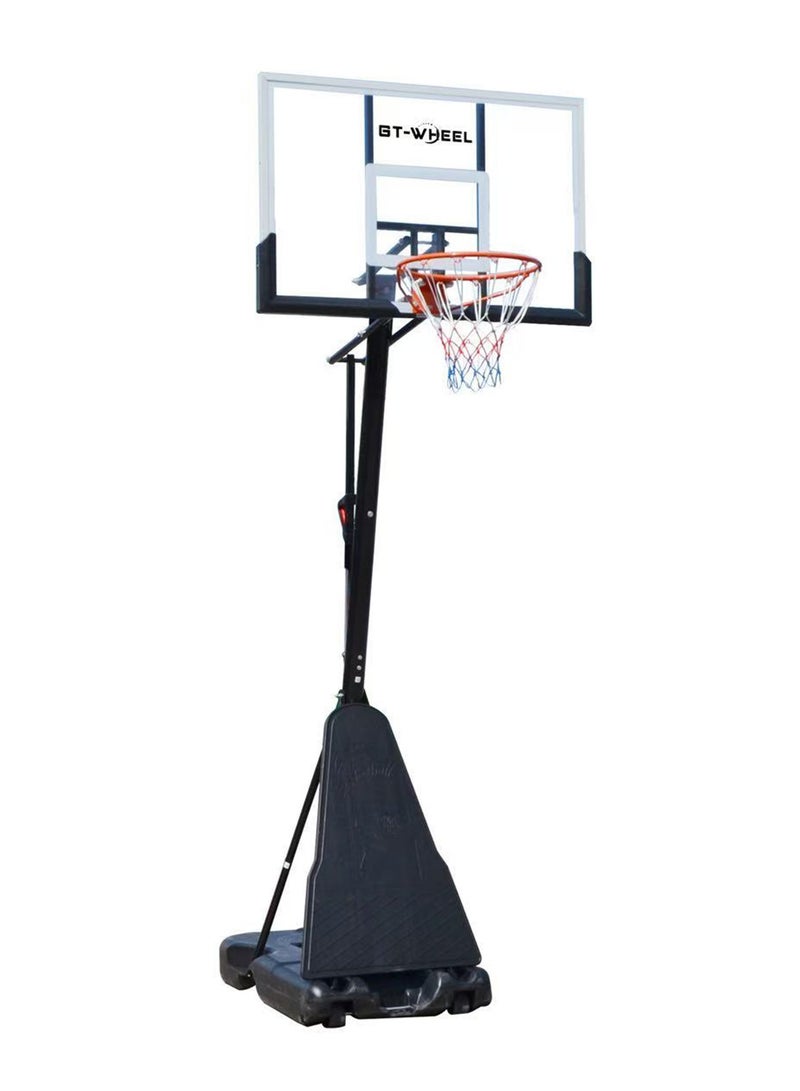 LIMOS Portable Basketball Hoop for Outdoor & Indoor Use Height Adjustable 7.2FT to 10FT 44"-48" Shatterproof Backboard Pro-Style Breakaway Rim Heavy-Duty Base with Wheels for Adults & Teens - Image 2