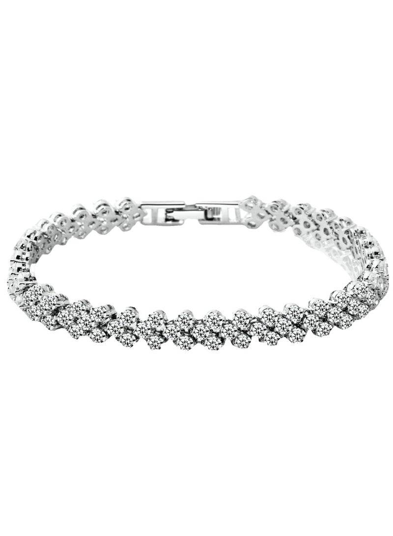 The best-selling wish European and American Roman bracelet, a new zirconia crystal bracelet with a diamond-encrusted fashion accessory, is full of diamonds - Image 4