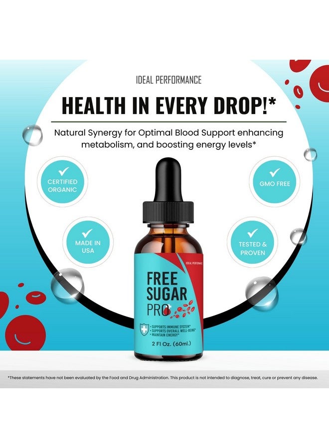 IDEAL PERFORMANCE Free Sugar Pro Drops, FreeSugar Pro Blood Formula Support Supplement Liquid Drops - Maximum Strength, FreeSugarPro Health and Wellness All Natural Formula Drops, Free SugarPro Drops Reviews (2 Pack) - Image 5