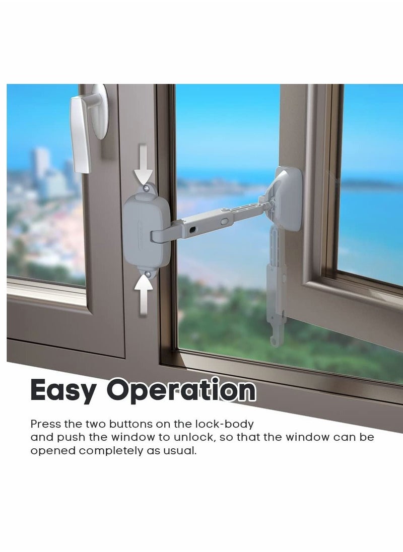 Y&D - 1 Pack Childproof Window Restrictor for Aluminum, Wooden, Metal Frames, Baby Safety Lock, Locks Toddlers & Pets, Easy to Install (Grey) - Image 1