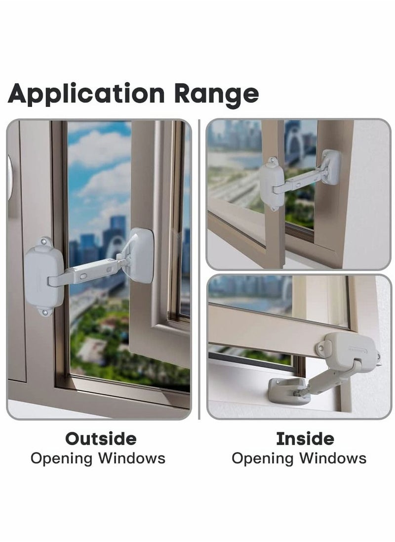 Y&D - 1 Pack Childproof Window Restrictor for Aluminum, Wooden, Metal Frames, Baby Safety Lock, Locks Toddlers & Pets, Easy to Install (Grey) - Image 1
