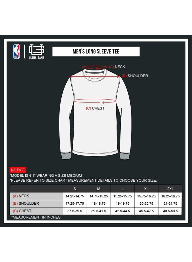 Ultra Game تي شيرت طويل الأكمام للرجال من NBA صغير بنفسجي - Image 5