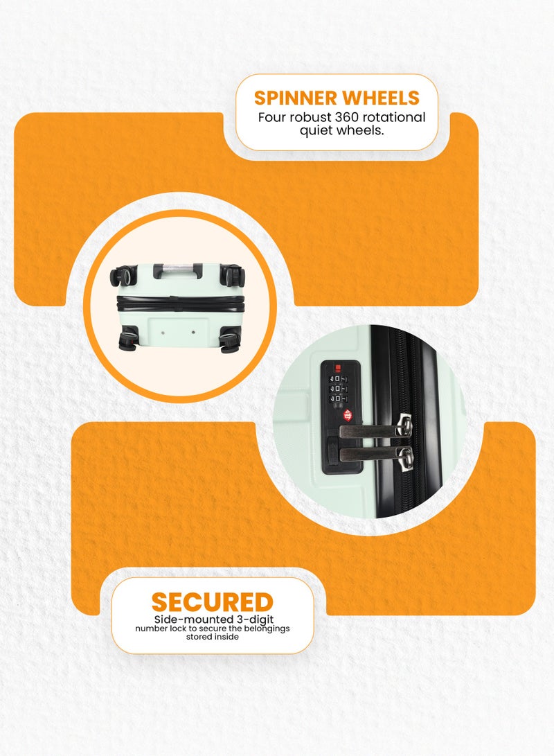 ستارجولد طقم حقائب سفر بعجلات من 3 قطع TPC عجلات جانبية صلبة مع قفل TSA - Image 4