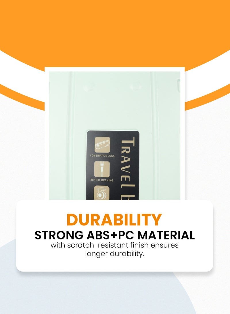 ستارجولد طقم حقائب سفر بعجلات من 3 قطع TPC عجلات جانبية صلبة مع قفل TSA - Image 5