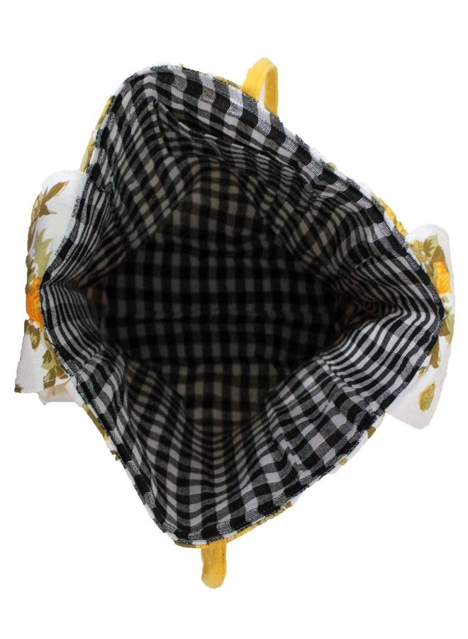 Dekor World Cotton Multi Floral Yellow Printed Jhola Bag (Pack of 1 Piece) - Image 5