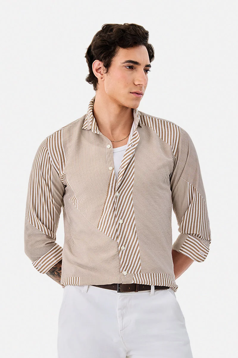 SNITCH Slim Fit Stripes Shirt