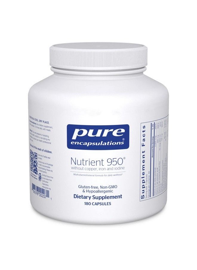 Pure Encapsulations - Nutrient 950 Without Copper Iron & Iodine ; Antioxidant Multivitamin And Mineral Supplement To Support Optimal Health And Physiological Functions* ; 180 Capsules - Image 1