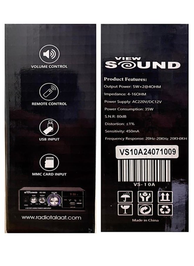 View Sound view sound audio power amplifier 4ch out  - Black - VS-10A  - Image 4