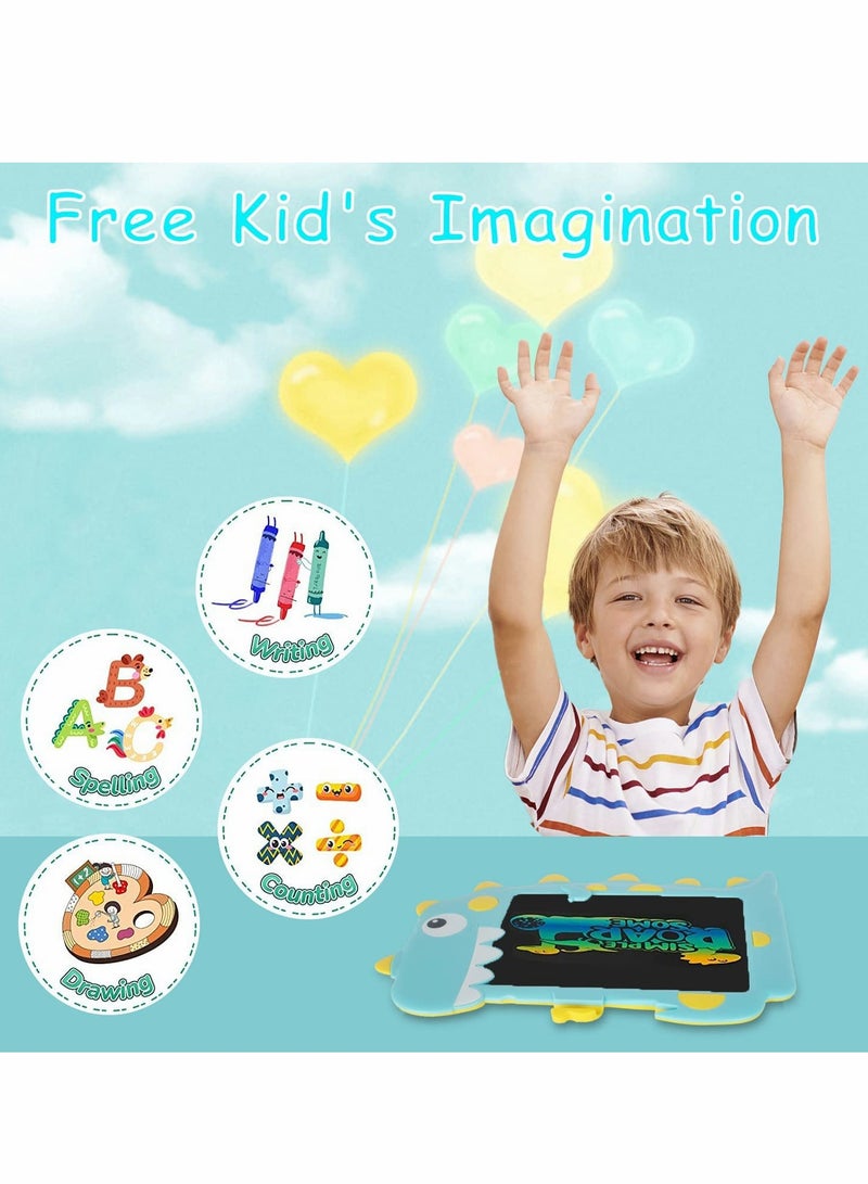 كاست ويف جهاز لوحي للكتابة بشاشة LCD للأطفال، لوحة رسم إلكترونية محمولة، لوحة كتابة LCD على شكل ديناصور لطيف، 8.5 بوصة مع وظيفة قفل، قابلة للمسح، هدية إلكترونية للأولاد والبنات - Image 4