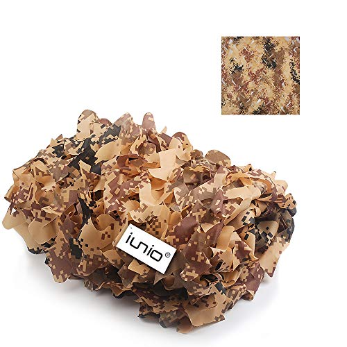 iunio Camo Netting Camouflage Netting, Camo Net Bulk Roll Camouflage Mesh Nets for Hunting Blind Deer Stand Military Party Decorations Sunshade Shooting (Desert Digital, 4.9ft*6.5ft/1.5m*2m) - Image 3