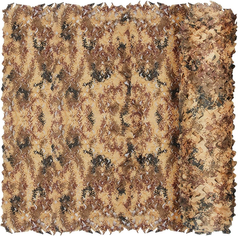 iunio Camo Netting Camouflage Netting, Camo Net Bulk Roll Camouflage Mesh Nets for Hunting Blind Deer Stand Military Party Decorations Sunshade Shooting (Desert Digital, 4.9ft*6.5ft/1.5m*2m) - Image 1