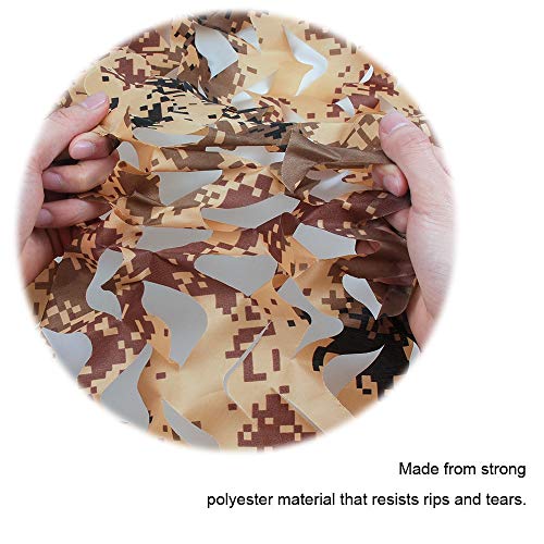 iunio Camo Netting Camouflage Netting, Camo Net Bulk Roll Camouflage Mesh Nets for Hunting Blind Deer Stand Military Party Decorations Sunshade Shooting (Desert Digital, 4.9ft*6.5ft/1.5m*2m) - Image 4