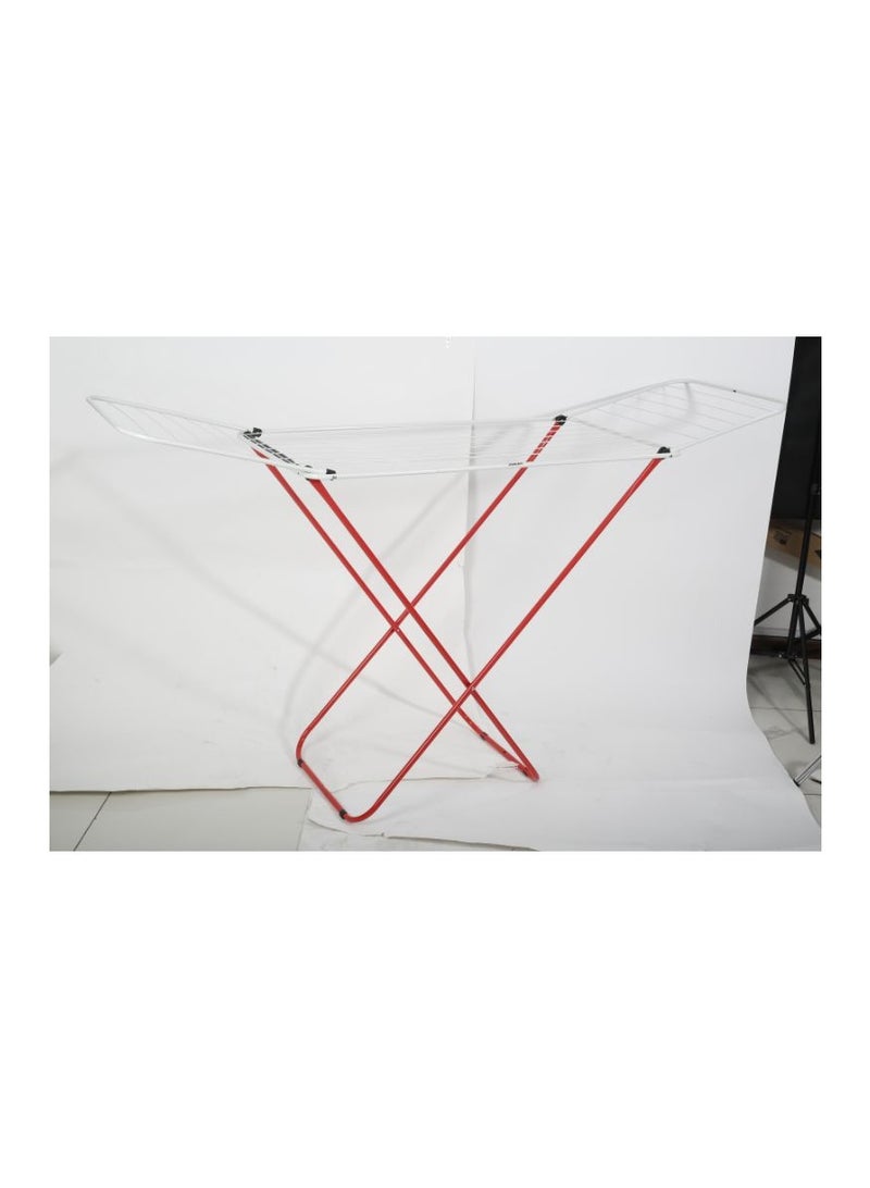 Homeway Foldable Cloth Dryer Rack 20 Meter Drying Space, 18kg Carrying Capacity, Adjustable Wings, Indoor & Outdoor Use, White & Red – HW3783 - Image 2