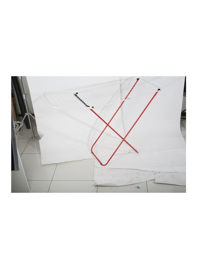 Homeway Foldable Cloth Dryer Rack 20 Meter Drying Space, 18kg Carrying Capacity, Adjustable Wings, Indoor & Outdoor Use, White & Red – HW3783 - Image 3