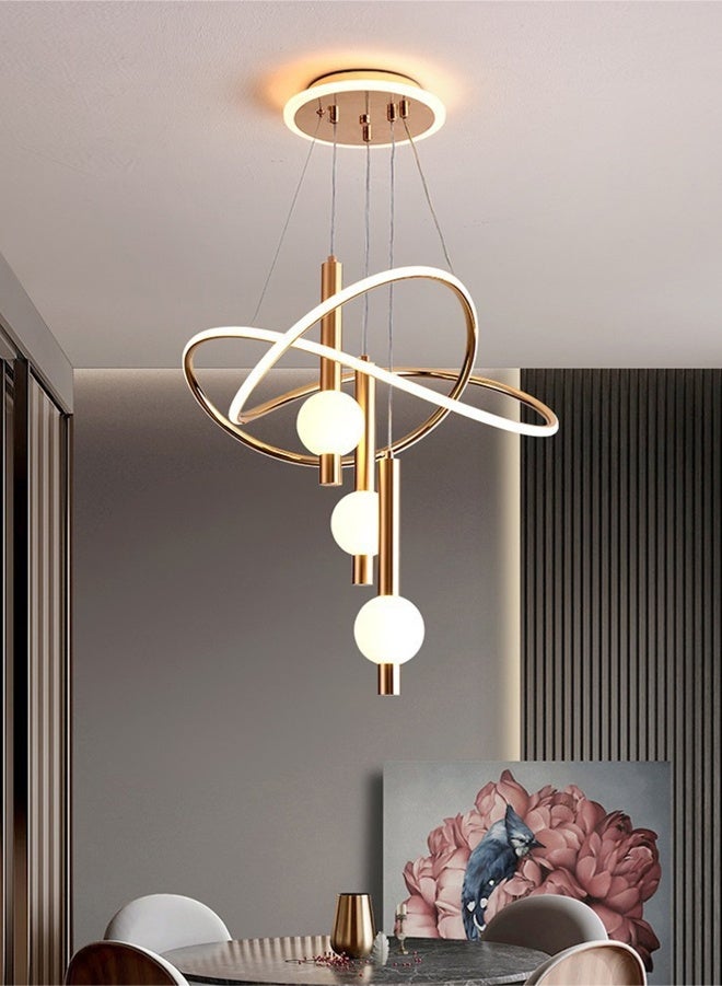 أبيكس الحديثة الحد الأدنى LED قلادة الضوء مع تأثير تغيير 3 ألوان - تصميم الألومنيوم الأنيق لغرفة المعيشة وغرفة النوم ومنطقة الطعام ومدخل - مصباح السقف القابل للتخفيف ، لا يتضمن مفتاح الجدار ، المصابيح لغرفة المعيشة - Image 1