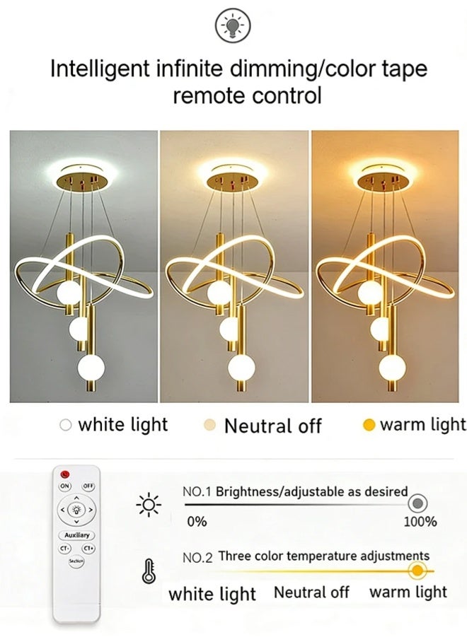 أبيكس الحديثة الحد الأدنى LED قلادة الضوء مع تأثير تغيير 3 ألوان - تصميم الألومنيوم الأنيق لغرفة المعيشة وغرفة النوم ومنطقة الطعام ومدخل - مصباح السقف القابل للتخفيف ، لا يتضمن مفتاح الجدار ، المصابيح لغرفة المعيشة - Image 4