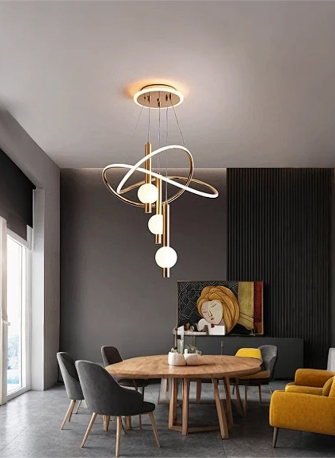 أبيكس الحديثة الحد الأدنى LED قلادة الضوء مع تأثير تغيير 3 ألوان - تصميم الألومنيوم الأنيق لغرفة المعيشة وغرفة النوم ومنطقة الطعام ومدخل - مصباح السقف القابل للتخفيف ، لا يتضمن مفتاح الجدار ، المصابيح لغرفة المعيشة - Image 5