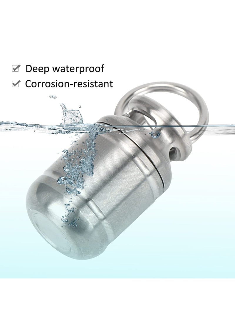 KASTWAVE Portable Pill Case,Mini Pill Box, Titanium Alloy Medicine Holder, Waterproof Pill Warehouse with Keychain, First Aid Pill Container for Outdoor Sports, Camping, Hiking and Traveling (Small) - Image 5