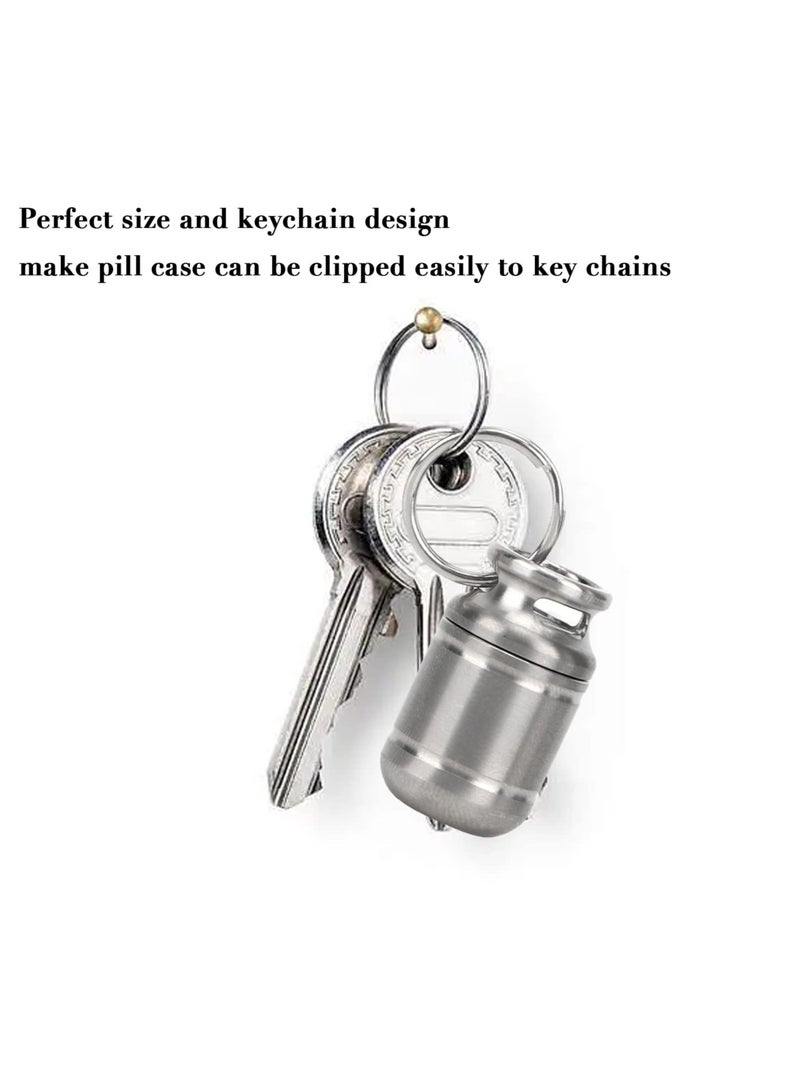 KASTWAVE Portable Pill Case,Mini Pill Box, Titanium Alloy Medicine Holder, Waterproof Pill Warehouse with Keychain, First Aid Pill Container for Outdoor Sports, Camping, Hiking and Traveling (Small) - Image 4