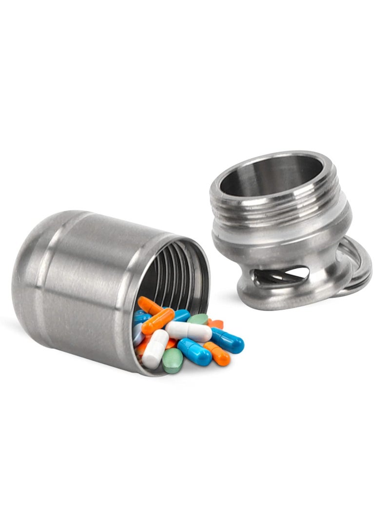 KASTWAVE Portable Pill Case,Mini Pill Box, Titanium Alloy Medicine Holder, Waterproof Pill Warehouse with Keychain, First Aid Pill Container for Outdoor Sports, Camping, Hiking and Traveling (Small) - Image 3