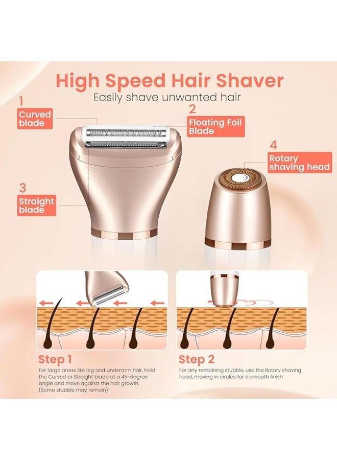 نكومي ماكينة حلاقة كهربائية 2 في 1 للنساء لإزالة شعر الوجه والساقين وتحت الإبط، ماكينة حلاقة محمولة مقاومة للماء لإزالة شعر البكيني الرطب والجاف، قابلة لإعادة الشحن بمنفذ USB (أبيض) من نيكومي - Image 4