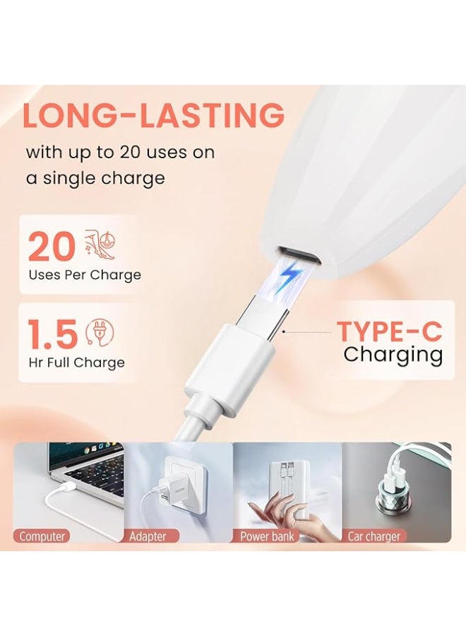 نكومي ماكينة حلاقة كهربائية 2 في 1 للنساء لإزالة شعر الوجه والساقين وتحت الإبط، ماكينة حلاقة محمولة مقاومة للماء لإزالة شعر البكيني الرطب والجاف، قابلة لإعادة الشحن بمنفذ USB (أبيض) من نيكومي - Image 3