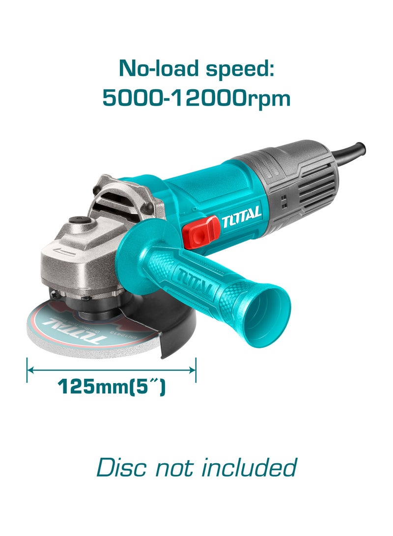 TOTAL 900W 125mm (5") Angle Grinder with Variable Speed Control (5000-12000rpm) - Professional Power Cutter & Polisher with M14 Spindle and Auxiliary Handle - TG109125565 - Image 3