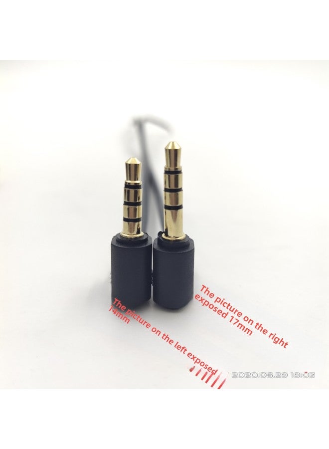 Gold-plated 3.5mm Three-dimensional Four-level 14/17mm Visual Anchor Fish Earphone Plug Wire Anchor Fish Display Electric Slip Ring Wire-Color:Gold-plated Exposed 14mm-Length:Black Straight Line 40cm  - Image 5