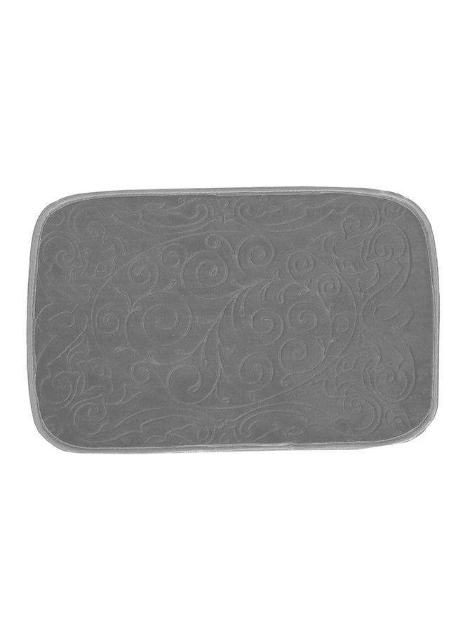 Status Soft Mink Floral Embossed Floor Door Mats in Home Decor Kitchen Living Area Bathroom Office Entrance Non-Slip Washable (38x 58cm) Or (15 x 23 inch) (Grey) - Image 2