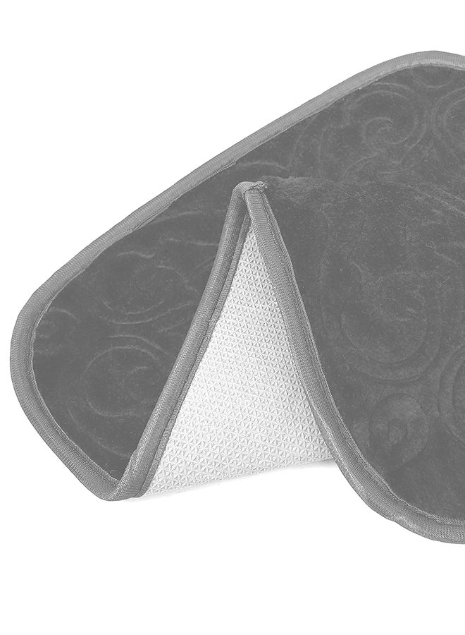 Status Soft Mink Floral Embossed Floor Door Mats in Home Decor Kitchen Living Area Bathroom Office Entrance Non-Slip Washable (38x 58cm) Or (15 x 23 inch) (Grey) - Image 4