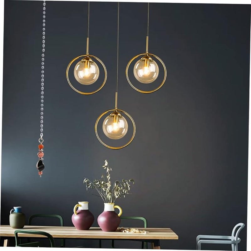 2Pcs Antique Brass Ceiling Fan Pull Chain Extension Cord Light Switch Zipper - Image 5