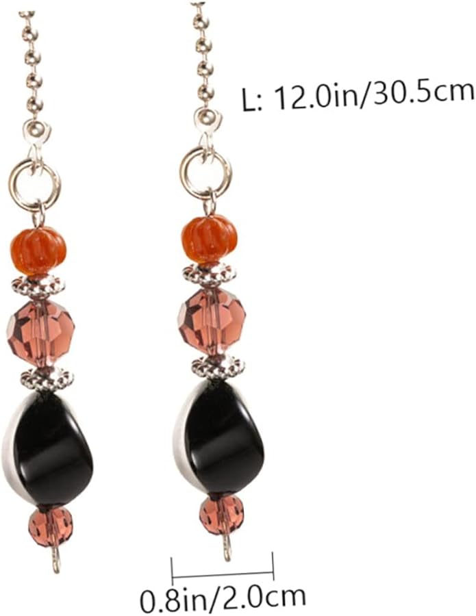 2Pcs Antique Brass Ceiling Fan Pull Chain Extension Cord Light Switch Zipper - Image 1