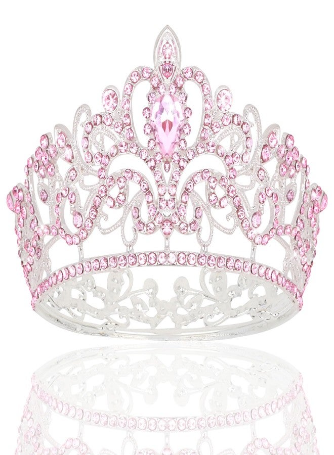 CIEHER Pink Mini Crown for Girls - Princess Tiara & Wedding Cake Decoration - Image 1