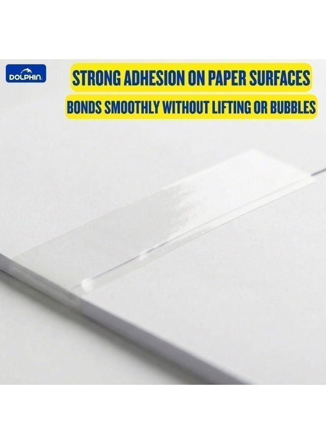 Dolphin Clear Transparent Tape Rolls, 19mm (¾ Inch) x 36 Yards, Heavy-Duty Strong Adhesive Carton Sealing Packing & Office Tape, Crystal Clear, Pack of 8 - Image 5