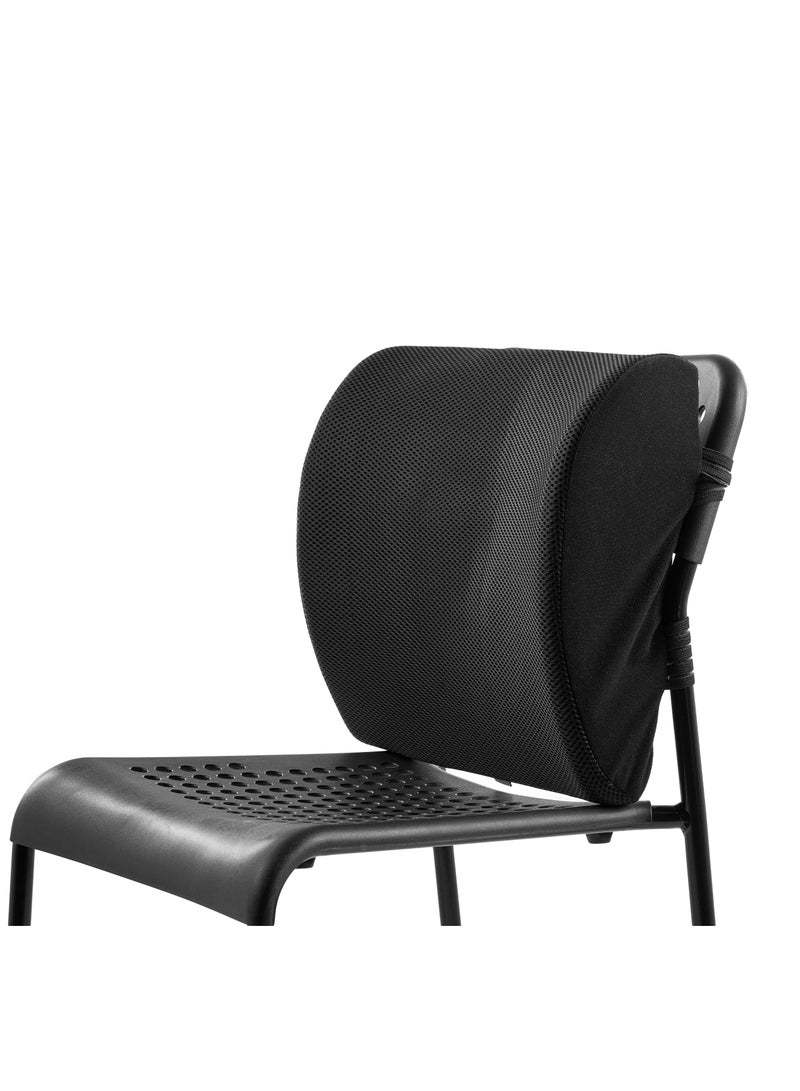 موف مخده ظهر طبية فوم لآلام أسفل الظهر والقطنية , مسند ظهر طبى لكراسي العمل والمكتب والسيارة والمنزل والمكاتب  - أسود - Image 1