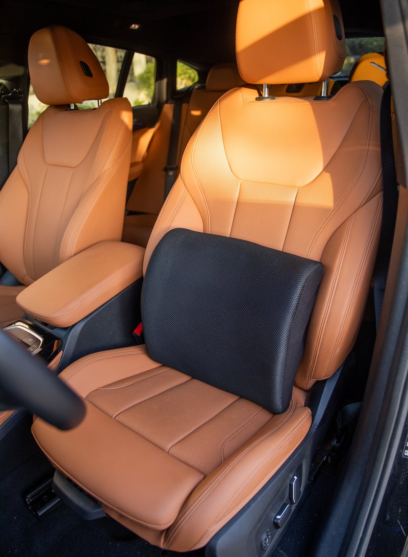 موف مخده ظهر طبية فوم لآلام أسفل الظهر والقطنية , مسند ظهر طبى لكراسي العمل والمكتب والسيارة والمنزل والمكاتب  - أسود - Image 3