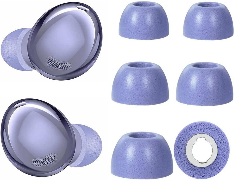 BLLQ Memory Foam Ear Tips Compatible with Galaxy Buds 2 Pro Foam Tips Eartips,S/M/L 3 Pairs Violet (Foam Tip Galaxy Buds 2 Pro Violet) - Image 1