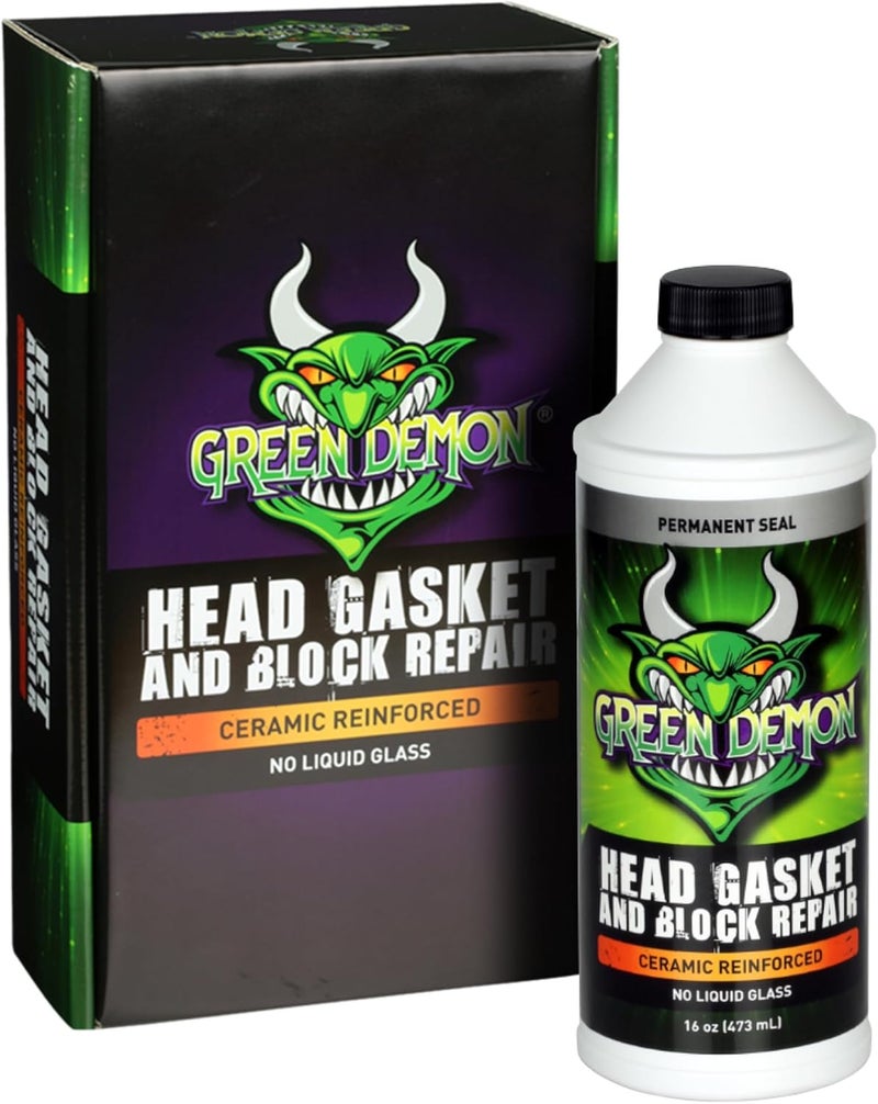 Green Demon Head Gasket and Block Repair - Ceramic Reinforced Sealer for Cars, SUVs, and Trucks - 16oz - Image 1