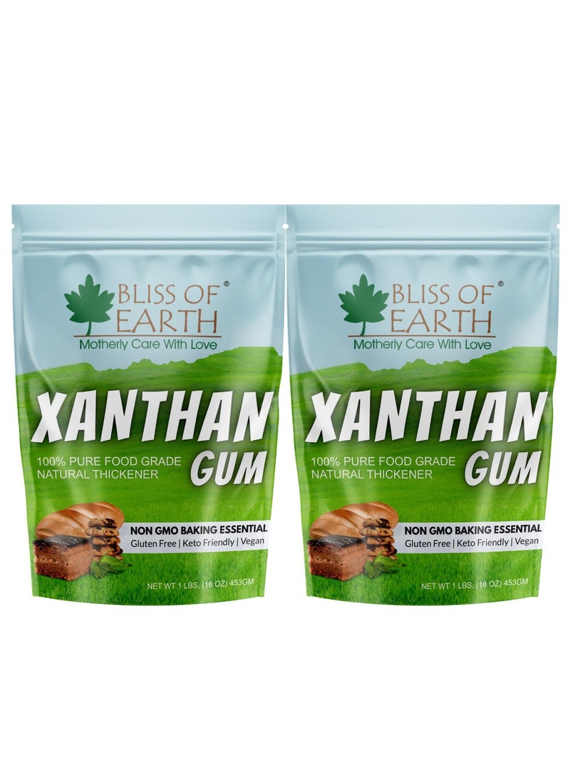BLISS OF EARTH Xanthan Gum Powder 100% Pure Food Grade Natural Thickener Gluten Free, Keto Friendly, Vegan 2x453gm - Image 1