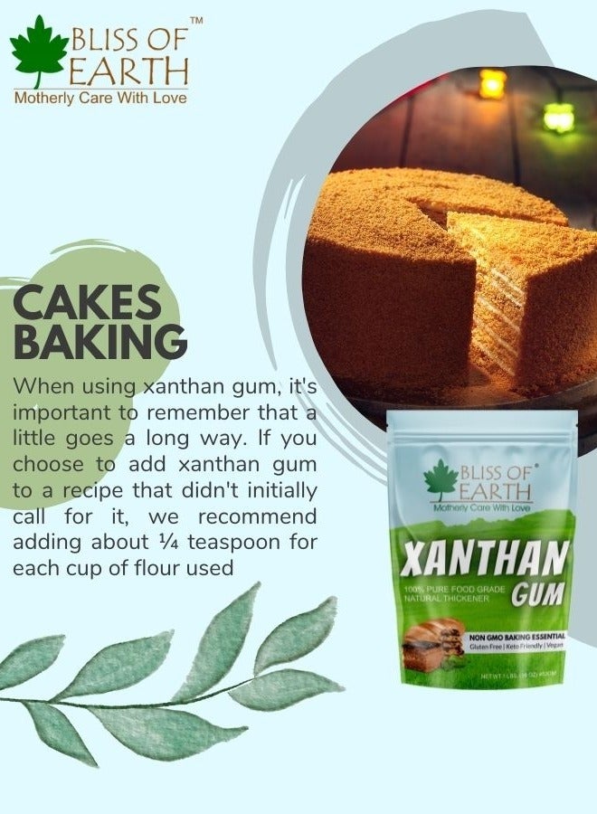 BLISS OF EARTH Xanthan Gum Powder 100% Pure Food Grade Natural Thickener Gluten Free, Keto Friendly, Vegan 2x453gm - Image 2