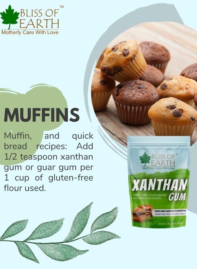 BLISS OF EARTH Xanthan Gum Powder 100% Pure Food Grade Natural Thickener Gluten Free, Keto Friendly, Vegan 2x453gm - Image 3