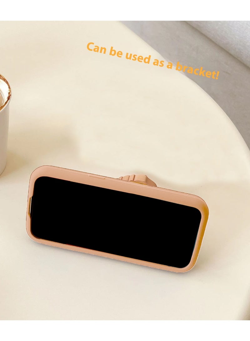 Wtech Apple iPhone 16 Pro 5G 2024 3D Labubu Cartoon Pop Case, Premium Soft Liquid Jelly Silicone Case with Phone Holder Cool Full Protective Cute Aesthetic Case Cover - Tan - Image 5