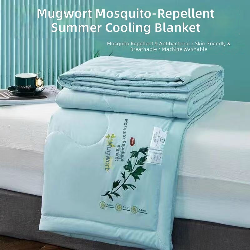 Mugwort Mosquito Repellent Summer Quilt - Lightweight, Machine Washable, Antibacterial, Single/Double/Baby Sizes