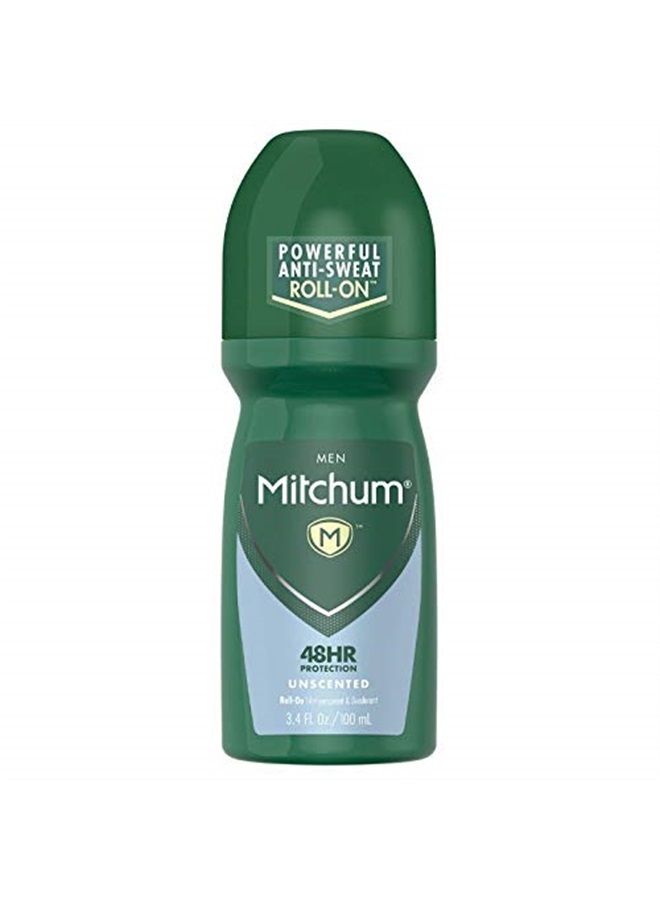 Mitchum Invisible Anti-Perspirant & Deodorant Roll-On, Unscented 3.4 oz (Pack of 2)