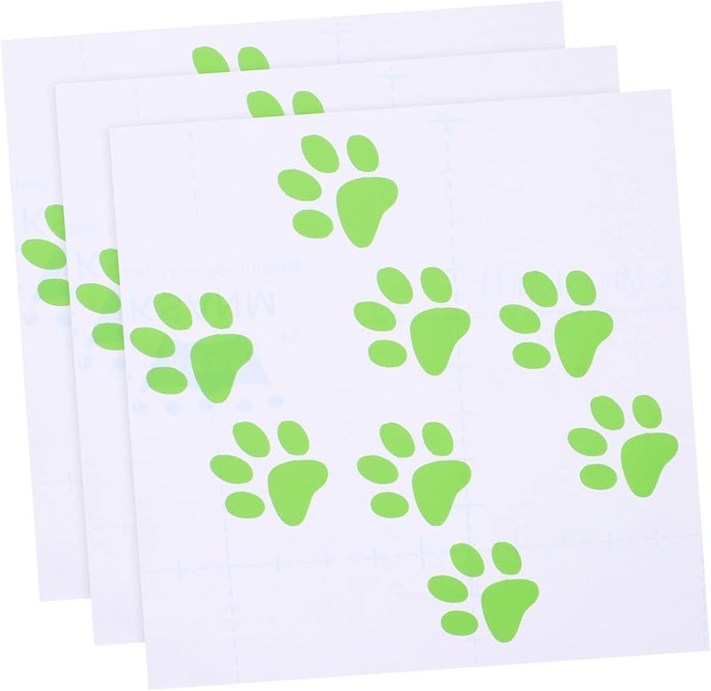 3D Cat Footprint Car Decal Sticker Green 11X11cm PVC Set - Image 1