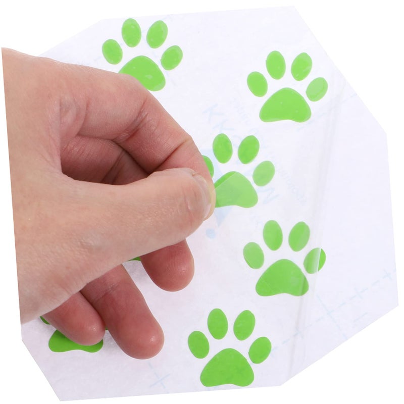 3D Cat Footprint Car Decal Sticker Green 11X11cm PVC Set - Image 4