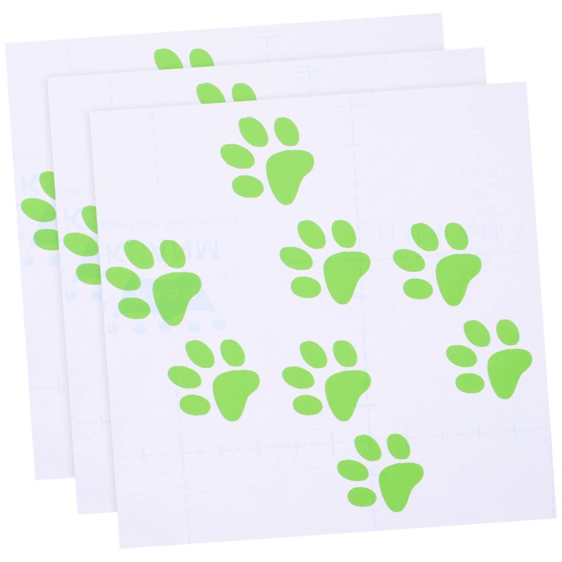 3D Cat Footprint Car Decal Sticker Green 11X11cm PVC Set - Image 2