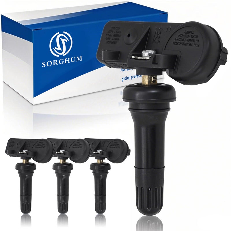 نظام مراقبة ضغط الإطارات من سورغوم مع حساسات TPMS مسبقة البرمجة، حساس ضغط الإطارات 315 ميجاهرتز متوافق مع دودج رام كرايسلر جيب من 2005 إلى 2023، استبدال 56029479AB 56029479AA، 4 عبوات